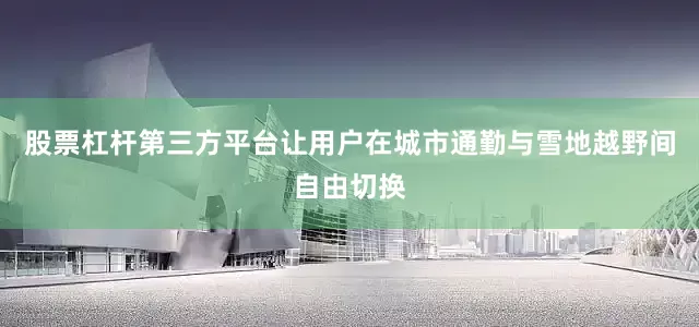 股票杠杆第三方平台让用户在城市通勤与雪地越野间自由切换